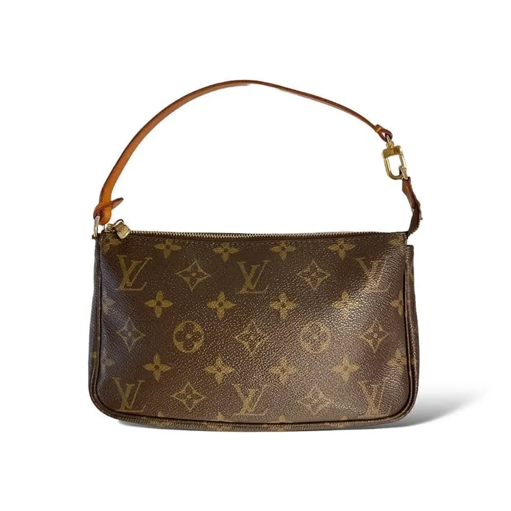 Vintage LOUIS VUITTON Classic Monogram Canvas & Cowhide Vachetta Leather Purse - Picture 13 of 14